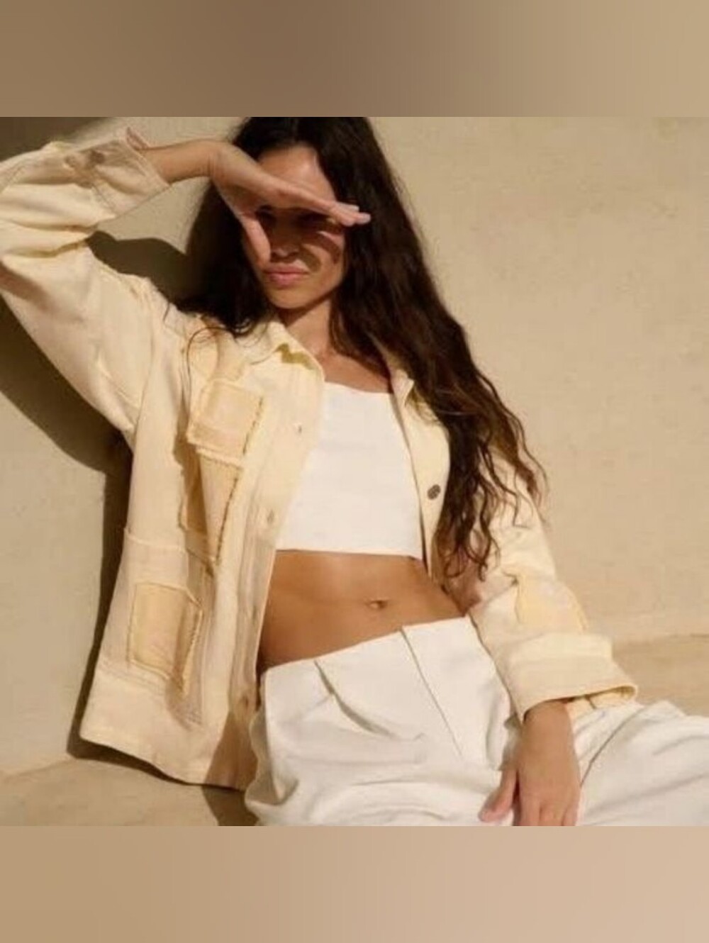 ZARA Butter Yellow Patches Whimsical Oversized Cotton Jeans Jacket Extra-Small